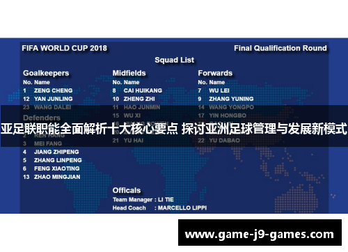 亚足联职能全面解析十大核心要点 探讨亚洲足球管理与发展新模式 亚足联职能全面解析十大核心要点 探讨亚洲足球管理与发展新模式